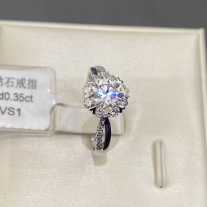 SANYI IGI <span class=keywords><strong>GIA</strong></span> <span class=keywords><strong>Report</strong></span> da 1CT a 3CT CVD HPHT Lab diamante PT950 VVS1 anello di fidanzamento rotondo anello di diamante coltivato da laboratorio per regalo - Product Image 2
