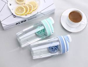 550ml/700ml Tritan Plastic Protein Plastic <b>Shaker</b> Water <b>Bottle</b> with Handle Easy Carrier Pink,grey,blue,green,or Customized Color - Product Image 3