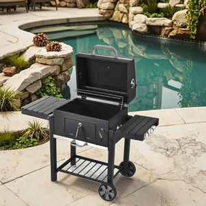 Outdoor Courtyard <strong>Large</strong> Barbecue Grill for More Than 8 People Charcoal Grill Thickened <strong>Large</strong> Square Furnace with <strong>Cover</strong> - Product Image 3