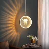 Lustres d'ambiance LED créatifs de conception circulaire à trois couleurs pour salon et salle à manger à hauteur réglable