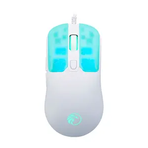 Customizable Brand Gaming Mice Durable Souris 6 Button Maus Ergonomic Semi Transparent Shell USB Wired LED 6200DPI Laptop Mouse