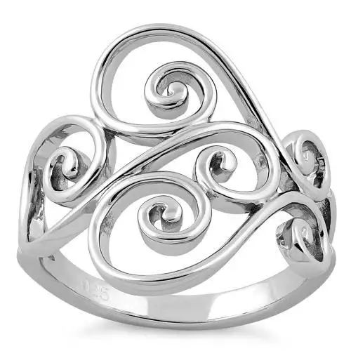 Кольцо из стерлингового серебра 925 пробы для женщин, пластиковые кольца, ювелирные изделия, модные большие кольца