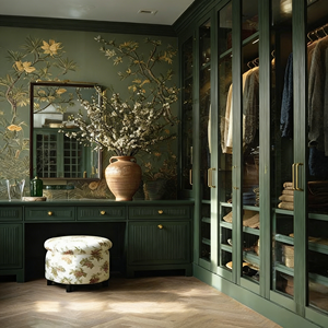 Armoire minimaliste personnalisée BALOM, armoire de couleur verte avec un grand espace de rangement, meubles de chambre à coucher modernes, armoire - Product Image 1