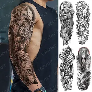 Fabriek Prijs Kunstmatige Natuurlijkheid Tato Volledige Arm Water Transfer Tattoo Sticker