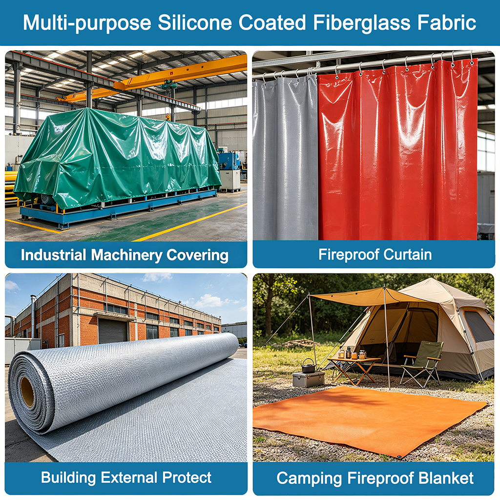 Factory Wholesale Industrial Reinforced Waterproof Fireproof Silicone Coated Fiberglass Cloth with Custom Cutting Service