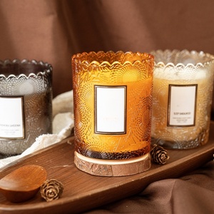 Lussuoso <span class=keywords><strong>Portacandele</strong></span> in <span class=keywords><strong>Vetro</strong></span> Vintage Vuoto da 250ml, Personalizzabile con Motivi Colorati in Rilievo, per Bomboniere Matrimoniali - Product Image 3