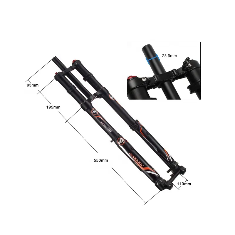 Electric Bicycle Front Fork Dnm Usd-8 Air Suspension Enduro Mountain Bike Double Crown Inverted Front Fork