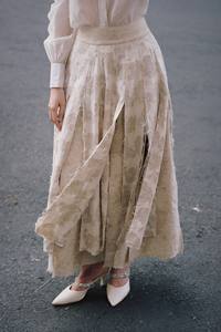 Camisas Elegantes de Lana de Alta Costura para Mujer, Estilo Maxi en Línea A, ODM, Camisas de Algodón y Lino de Alta Calidad, Faldas de Mujer con Cintura Alta Estilo Imperio - Product Image 5