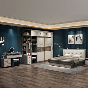 Juego de Dormitorio de Lujo Moderno con Cama King Size de Madera Sólida para Hotel o Apartamento - Product Image 3