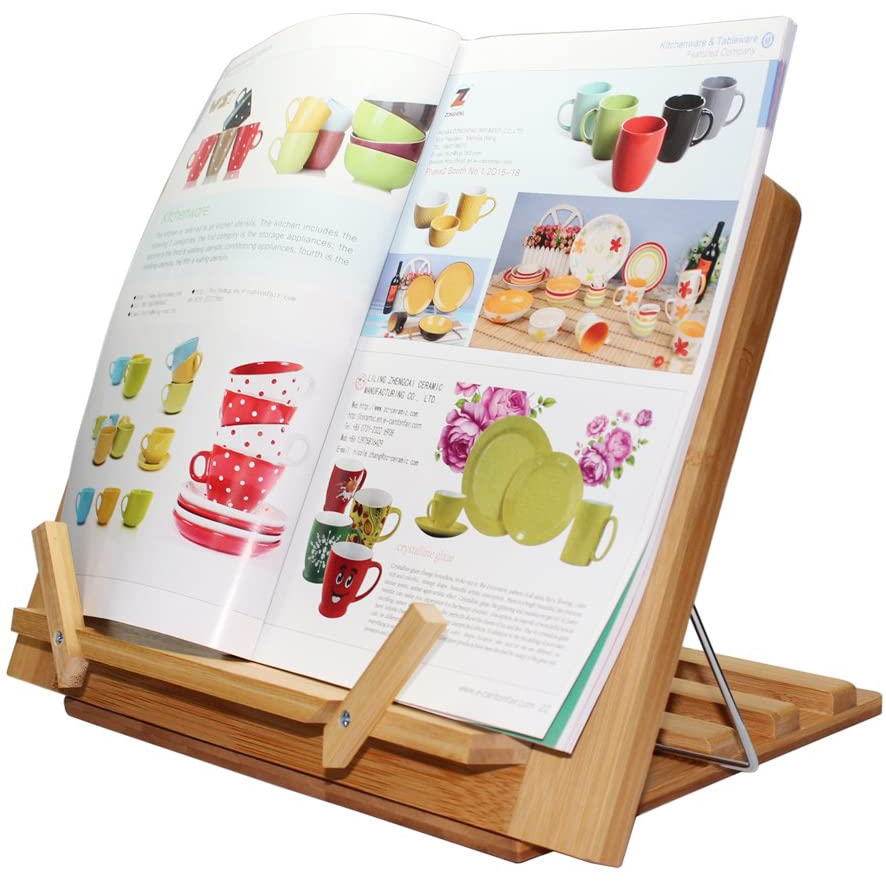 Многофункциональная бамбуковая подставка для книг, регулируемый держатель для телефона для рабочего стола