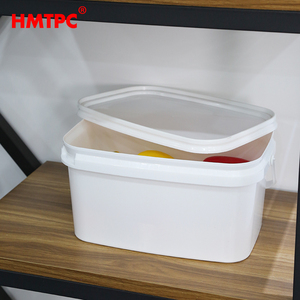 Grosir disesuaikan 5L makanan kelas PP bahan daur ulang ember plastik dangkal bawah ember persegi - Product Image 4