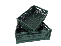 Caisse de rangement pliable portable en plastique, panier en plastique empilable en gros pour légumes