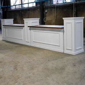 <strong>Portable</strong> White Wooden Folding <strong>Bar</strong> Counter Modular Pine Top Wedding Event Party Catering Furniture - Product Image 4