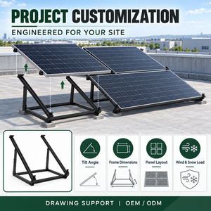 Système de support de panneaux solaires inclinables sur mesure pour projets photovoltaïques sur toits plats, fabriqué par un fabricant OEM - Product Image 5