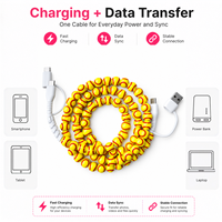 Câble de charge USB Type C 4-en-1 pour téléphone, avec perles, pour transfert de données, cadeau pour les fans de sport