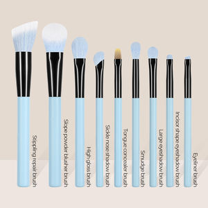 Ensemble de pinceaux de <span class=keywords><strong>maquillage</strong></span> cosmétique de haute qualité, 9 pièces, poils synthétiques doux vegan, manche en bois - Product Image 5