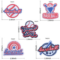Nouveaux patchs brodés/à repasser mignons à rayures anglaises sur le thème du baseball, parfaits pour les t-shirts, vestes et chapeaux.