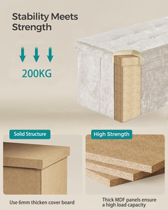 Nhà Máy Bán buôn tùy chỉnh Trắng nghiền nhung gấp lưu trữ Ottoman & Phân phòng khách sofa Ottoman băng ghế dự bị footstool - Product Image 5