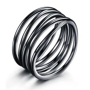 Bague géométrique en acier inoxydable Q586, bague moderne unisexe, cadeau pour toutes occasions, design simple - Product Image 5