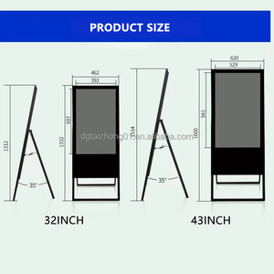 Ultra-Thin 49/55 Inch Vertical Touch <b>screen</b> Floor Display Stand Portable Monitor <b>Folding</b> Poster for Restaurant & Shopping Mall - Product Image 3