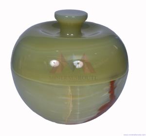 Vente en gros de pots en marbre d'onyx de qualité supérieure avec couvercles écologiques Formes personnalisables Décoration intérieure de haute qualité Artisanat naturel Design - Product Image 4