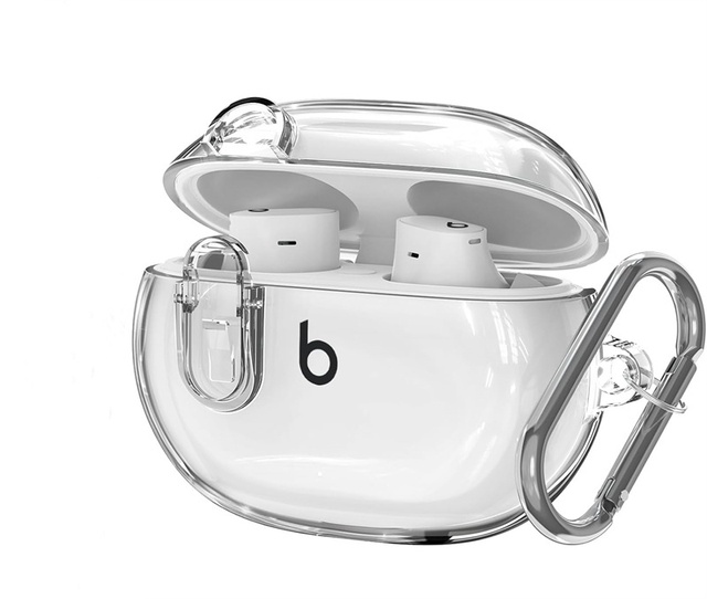 Transparent Clear Secure Lock Protective Case Cover for Beats Studio Buds/Buds+ Earbuds Case with Keychain for Woman Man