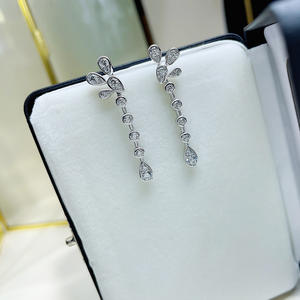 Boucles d'oreilles en or blanc avec diamants taille poire, couleur D naturelle, certifiées GIA, bijoux de luxe pour mariage, pour femme - Product Image 5
