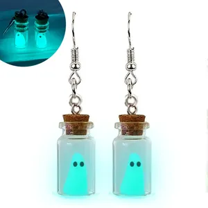 2024 fantôme en bouteille boucles d'oreilles brillent dans le noir fantôme boucles d'oreilles lumineuses Halloween bijoux pour femmes et filles - Product Image 6