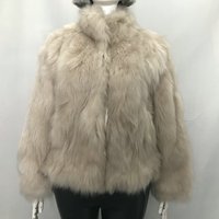 Manteau en fourrure de renard bleu pour femme, col en V court, véritable fourrure de renard, veste d'hiver
