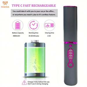 Lisseur de cheveux sans fil 2 en 1 avec plaque en titane multi-températures à chauffage rapide réglable sur 3 niveaux, LED - Product Image 4