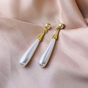 Boucles d'oreilles en forme de goutte d'eau, en alliage plaqué or, bijoux de mariage classiques pour femmes - Product Image 3