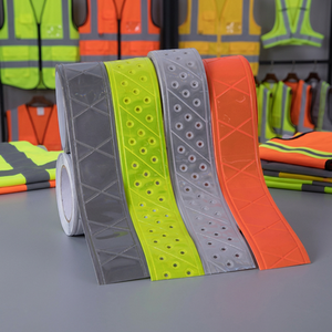 <span class=keywords><strong>Bande</strong></span> réfléchissante en PVC certifiée EN20471 Lianxing, <span class=keywords><strong>à</strong></span> structure en treillis cristallin, haute visibilité, pour la sécurité routière et les vêtements de travail - Product Image 1