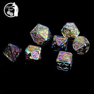 Fabricants de dés en métal personnalisés Jeu de société polyédrique coloré Jeu de dés chargé - Product Image 4