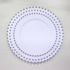 จานอาหารค่ำพลาสติกลูกปัดสีทองใสแบบใช้แล้วทิ้งพลาสติกแฟนซีสำหรับงานปาร์ตี้สำหรับงานแต่งงาน - Product Image 4