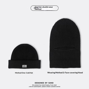 Gorro 2 en 1 100% Acrílico, Gorro de Punto Convertible en Pasamontañas, Protección Facial Cálida y Resistente al Viento para Hombres y Mujeres en <span class=keywords><strong>Invierno</strong></span> - Product Image 1