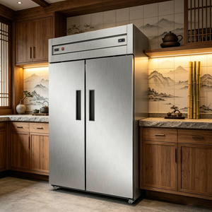 Congelador Vertical de Doble Puerta de Acero Inoxidable, Refrigerador Comercial de Gran Capacidad para Cocina y Servicio de Alimentos - Product Image 2