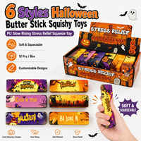 Jouet Squishy en PU en forme de barre de beurre Halloween, mignon et Kawaii, à récupération lente, pour la décompression, pour les 14 ans et plus, Marque JXC, Fournisseur en gros OEM ODM