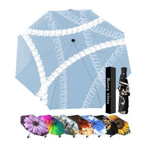 Wholesale Custom Fully <b>Automatic</b> Anti-Ultraviolet Polyester Travel Windproof Three-Folding 95cm Open Diameter 8 Ribs <b>Umbrella</b> - Product Image 3