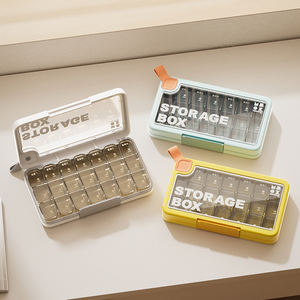 Boîte de pilulier portable de 7 jours avec compartiments quotidiens (mon-soleil) étui hermétique pour sac Kit de <span class=keywords><strong>pharmacie</strong></span> de voyage sans BPA - Product Image 6