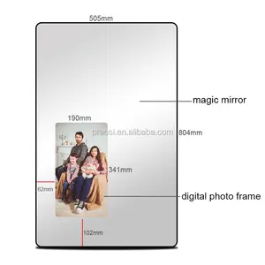 Smart interactive magic mirror tv lcd display screen advertising mirror with builti in motion sensor digital photo frame