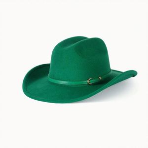 Sombrero Vaquero Retro Occidental para Mujer, Nuevo Estilo Étnico Jazz con Cinturón - Product Image 1