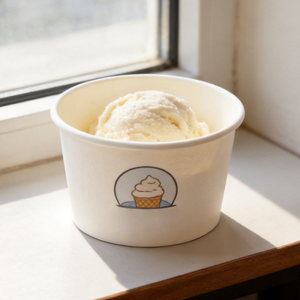 Factory Price <b>Disposable</b> Custom Printing Eco Friendly Food Grade Dessert Packaging Round Cover Paper Ice Cream <b>Cup</b> Tub - Product Image 1