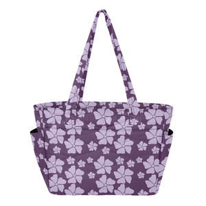 Sacs à main de la collection Aloha, impression personnalisée, fleurs hawaïennes, polyester matelassé, grande capacité, fermeture éclair, sacs fourre-tout réutilisables pour femmes - Product Image 1