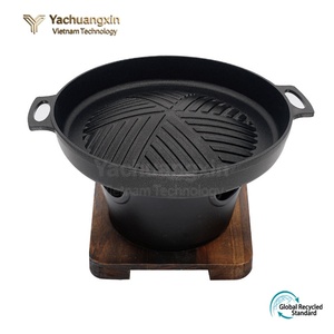 Barbecue extérieur en fonte avec couvercle, alimenté au charbon de bois, pour la cuisson en camping - Product Image 5