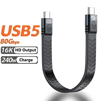 Kabel Data USB5 80Gbps 240W Tipe-C Fleksibel FPC Output HD 16K Pengisian Cepat untuk Ponsel Laptop