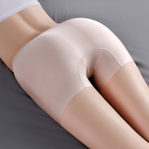 Braguitas de una Pieza de Seda de Hielo y Algodón Puro para Mujer, Antibacterianas, Transpirables, Tipo Boxer, Tallas Grandes, para Chicas Curvilíneas - Product Image 1