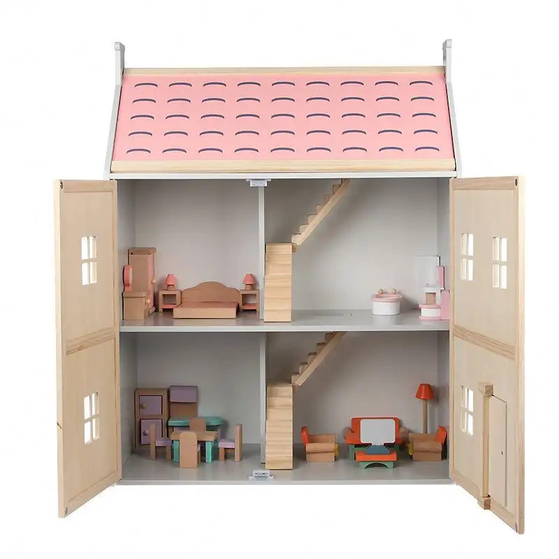 Melhor Qualidade Montessori Brinquedos Dollhouse Brinquedos De Madeira Casa De Boneca De Madeira para Criança MOTO Color Box Ce 2 a 4 Anos, 5 a 7 Anos