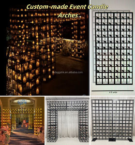 Arche murale décorative en métal noir LEDA sur mesure pour mariage, panneau d'entrée en grille, mur de bougies en fer noir pour événements - Product Image 4