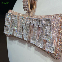 Pendentifs personnalisés en diamant taille baguette, lettres hip-hop serties de moissanite VVS pour hommes et femmes
