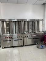 Machines commerciales shawarma à 4 brûleurs Machine Kabab à gaz en acier inoxydable